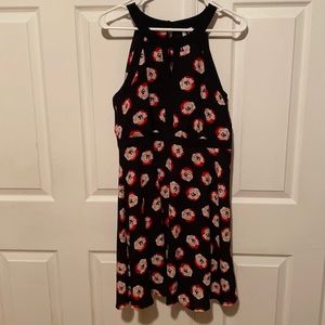 Black dress with roses